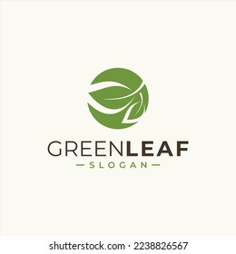 green leaf icons design template vector
