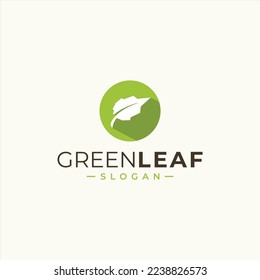 plantilla de diseño de iconos de hoja verde vectorial
