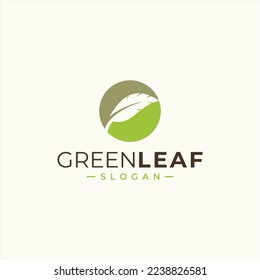 green leaf icons design template vector
