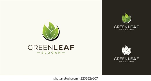 green leaf icons design template vector
