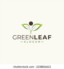 green leaf icons design template vector
