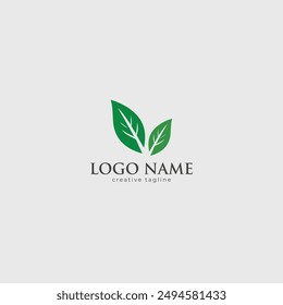 Green leaf icons. Fully Editable Vector File
