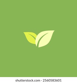 Green leaf icons. Leaves icon on isolated background. Pair of green leaf. Elements design for natural, eco, vegan, bio labels. 