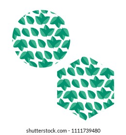 green leaf icons. Mint leaves vector logo