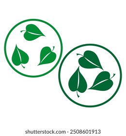 Green leaf icons. Nature and ecology symbol. Simple vector design. Environmental theme.