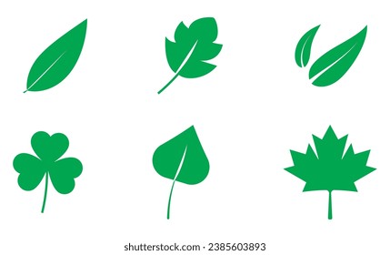 Iconos de la hoja verde. Deja el icono en el fondo aislado. Hoja verde de colección. Diseño de elementos para etiquetas naturales, ecológicas, veganas y biológicas. Ilustración del vector EPS 10