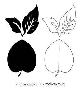  Green leaf icons set. Leaves icon on isolated background. Collection green leaf. Elements design for natural, Vector illustration EPS