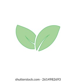 Green leaf icons set. Leaves of trees and plants. Elements design for natural, eco, vegan, bio labels.