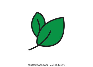 Green leaf icons set. Leaves icon on isolated background. Collection green leaf. Elements design for natural, eco, vegan, bio labels. Vector illustration EPS 10