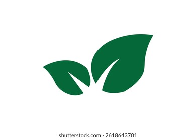 Green leaf icons set. Leaves icon on isolated background. Collection green leaf. Elements design for natural, eco, vegan, bio labels. Vector illustration EPS 10
