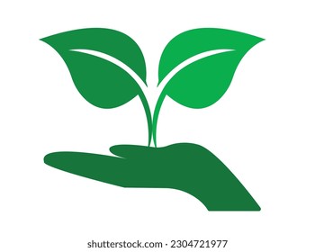 green leaf icons set on white background - Shutterstock ID 2304721977