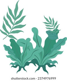 grüne Blattsymbole auf weißem Hintergrund