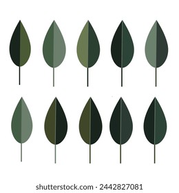 green leaf icons set on white background, Leaf vector green icon for vegan, leaf icon, ecology green icons set on white background