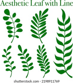 Green leaf illustration for children book or decoration and flash card. A simple vector design.