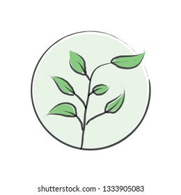 Green leaf illustration. Ecology concept, Green earth concept illustration. Vector illustration