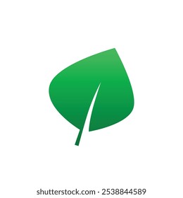 green leaf illustration gradient color icon vector 