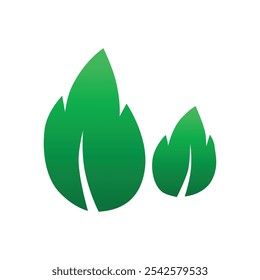 Vector de icono de color degradado de ilustración de hoja verde 