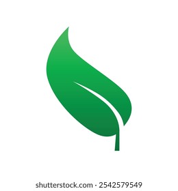 green leaf illustration gradient color icon vector 