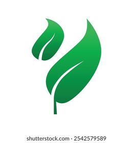 Vector de icono de color degradado de ilustración de hoja verde 