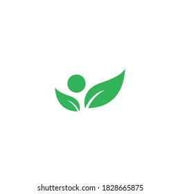 Green leaf illustration logo vector design