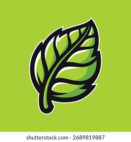 Vector de logotipo de la ilustración de la hoja verde para la marca, el esport, o los deportes