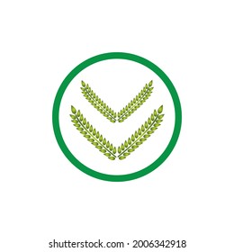 Green leaf illustration nature logo design