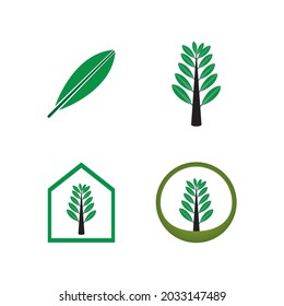 Green leaf illustration nature logo design