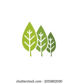 Green leaf illustration nature logo design