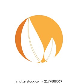 Green leaf illustration nature logo design