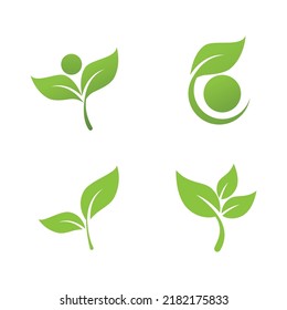 Diseño del logotipo de la naturaleza de la ilustración verde