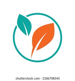 Green leaf illustration nature logo design