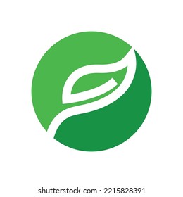 Green leaf illustration nature logo design