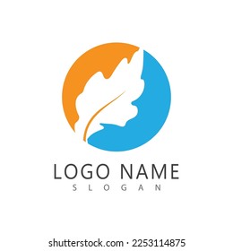 Logo de la naturaleza de la ilustración verde y diseño de símbolos