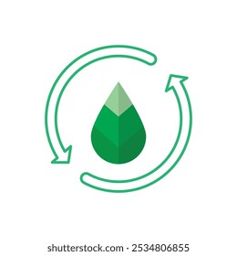 Green leaf illustration nature logo icon flat design