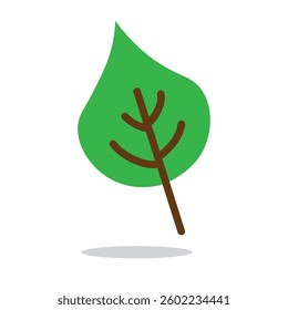 Green Leaf Illustration Representing Nature, Ecology, Sustainability, and Environment