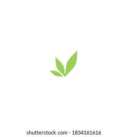 Inspiración en el diseño del logotipo ecológico V inicial de la hoja verde