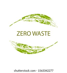 Green leaf with the inscription .Vector logo design template and badge.Zero waste.Eco style.Go green.Vector illustration.
