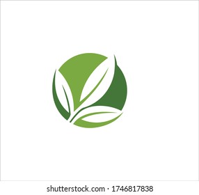 green leaf inside sphere vector icon logo design template for agriculture and green source business