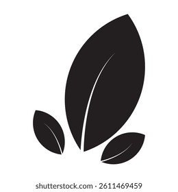 green leaf isolated icon on white background.