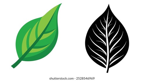 Hoja verde aislada en blanco