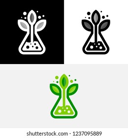 Green Leaf Lab Chemistry Icon Logo