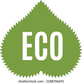 Green leaf label. Eco product sign. Natural symbol