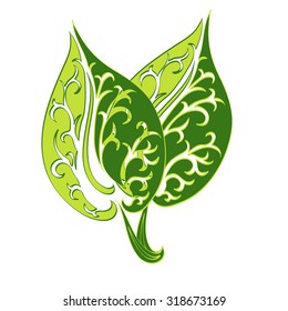 green leaf with lace mid