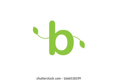 hoja verde letra b ícono de diseño del logo del alfabeto para empresa y negocio. Adecuado para un logotipo pegadizo