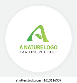 A Green Leaf Letter Design Logo. Eco Bio Leaf Letters Icon Illustration Vector Logo