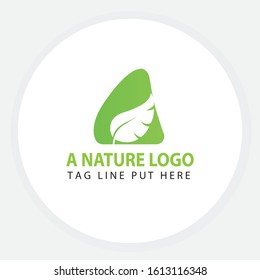 A Green Leaf Letter Design Logo. Eco Bio Leaf Letters Icon Illustration Vector Logo