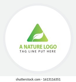 A Green Leaf Letter Design Logo. Eco Bio Leaf Letters Icon Illustration Vector Logo