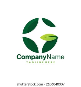green leaf letter g logo in modern style