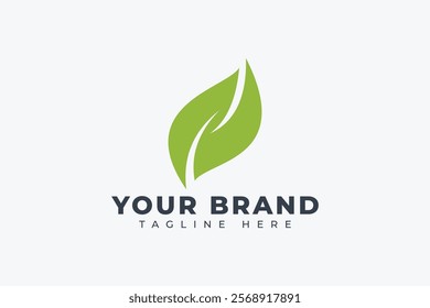 green leaf letter n icon vector logo design