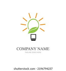 diseño de imagen de hoja verde y logotipo claro